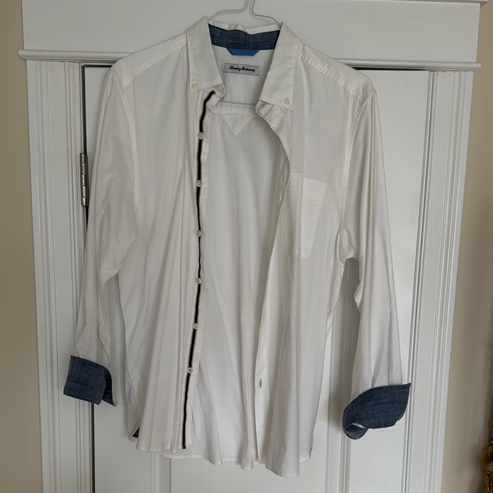 Tommy Bahama White Button-Up Shirt - Medium